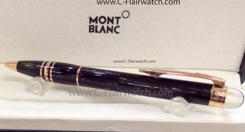 New Copy Montblanc - Black Ballpoint Pen with Rose Gold Trim